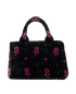 Small Convertible Tote, &pound;595, Handbags, Black/Pink, Velvet, Back view